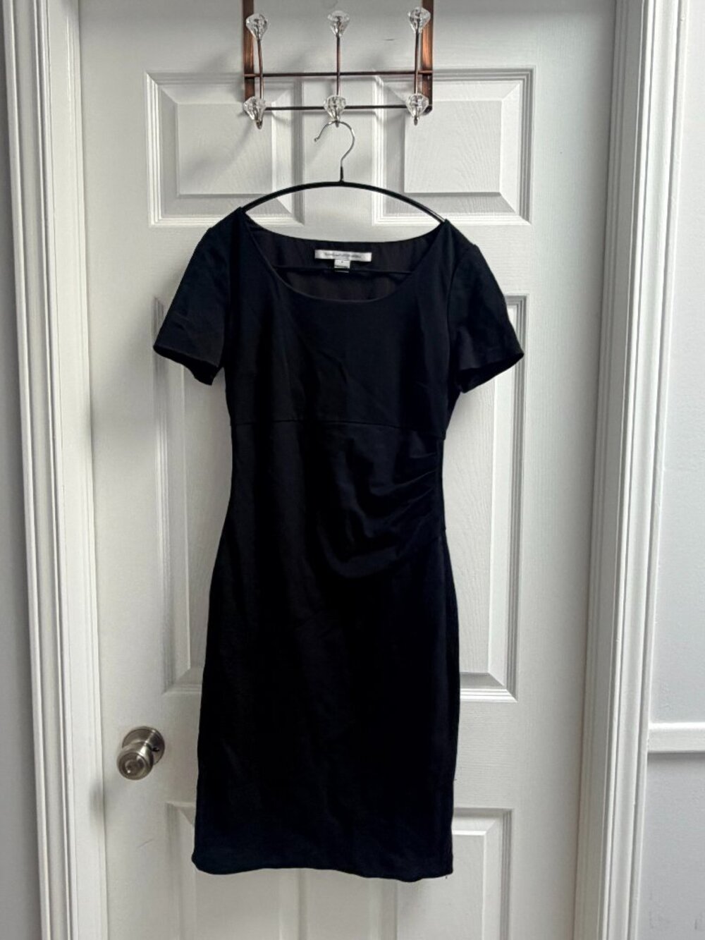 DVF Diane Von Furstenberg Black Dress with Short Sleeves